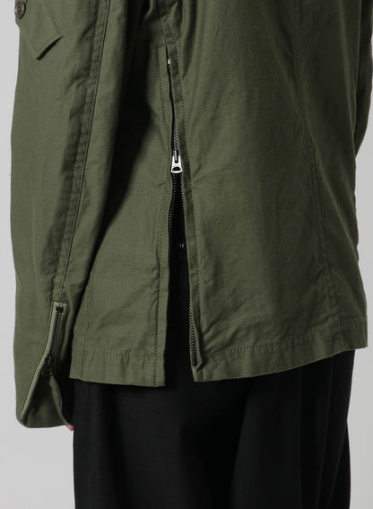 [Y's-Black Name]BACKSIDE SULFURIZATION SATIN SHORT FRONT BLOUSON