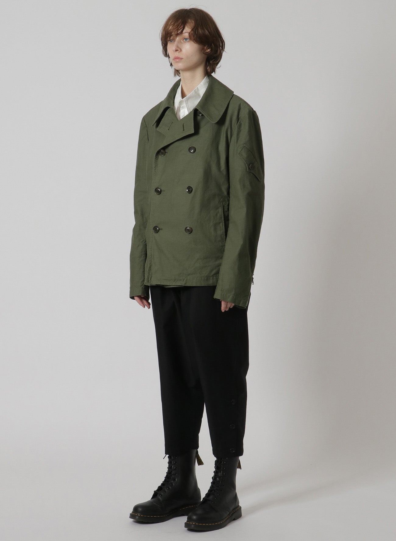 [Y's-Black Name]BACKSIDE SULFURIZATION SATIN SHORT FRONT BLOUSON