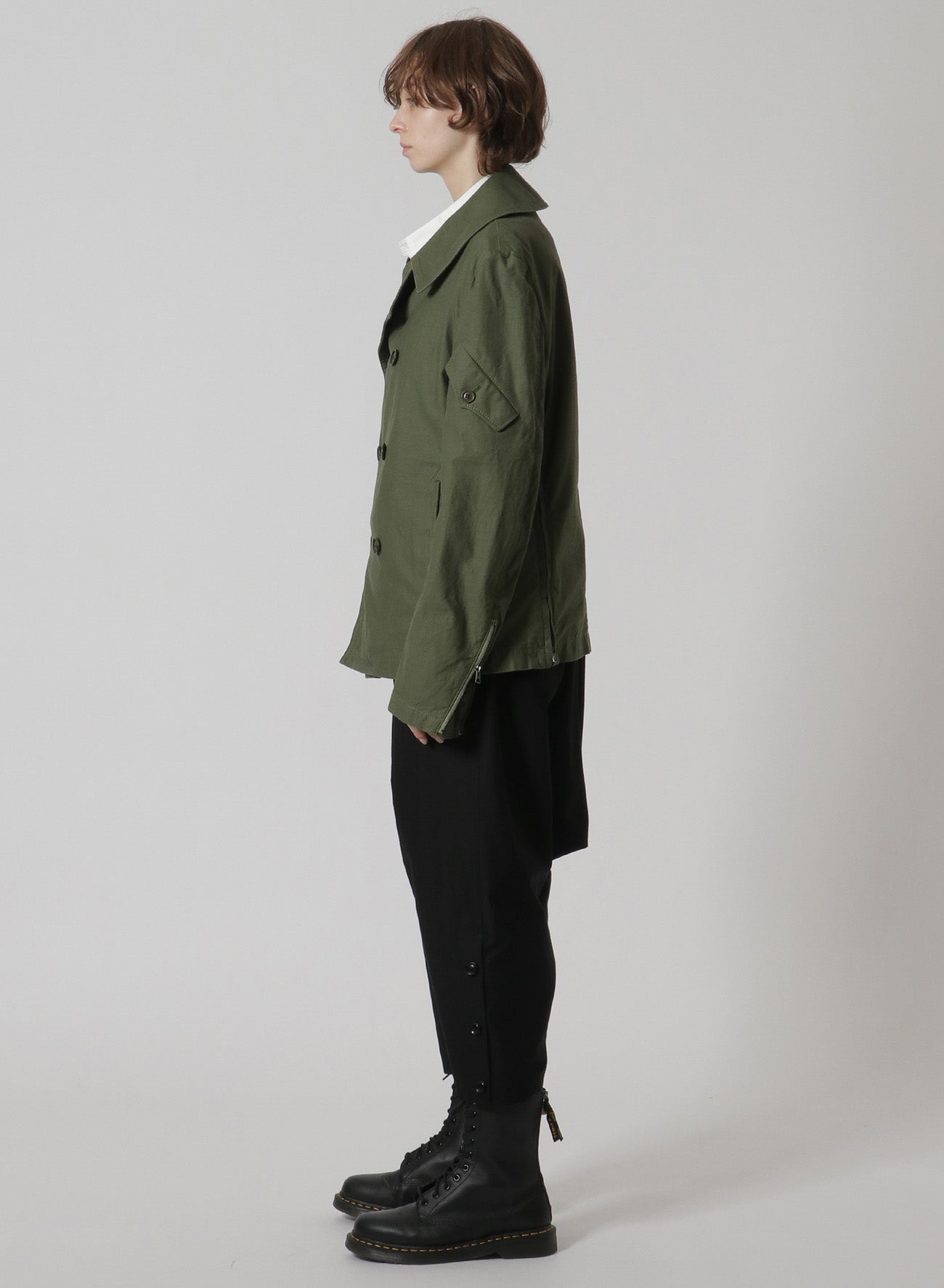 [Y's-Black Name]BACKSIDE SULFURIZATION SATIN SHORT FRONT BLOUSON