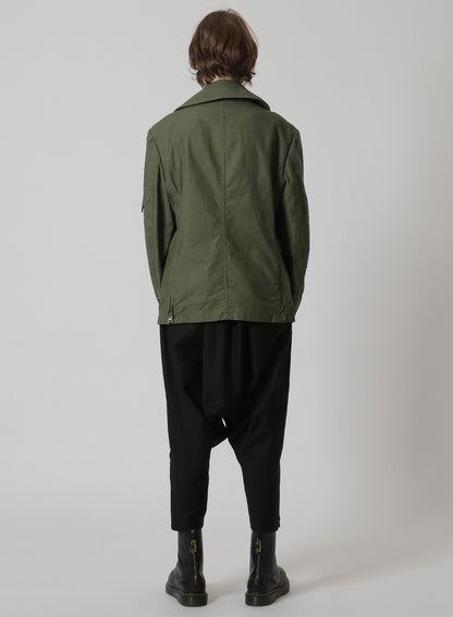 [Y's-Black Name]BACKSIDE SULFURIZATION SATIN SHORT FRONT BLOUSON