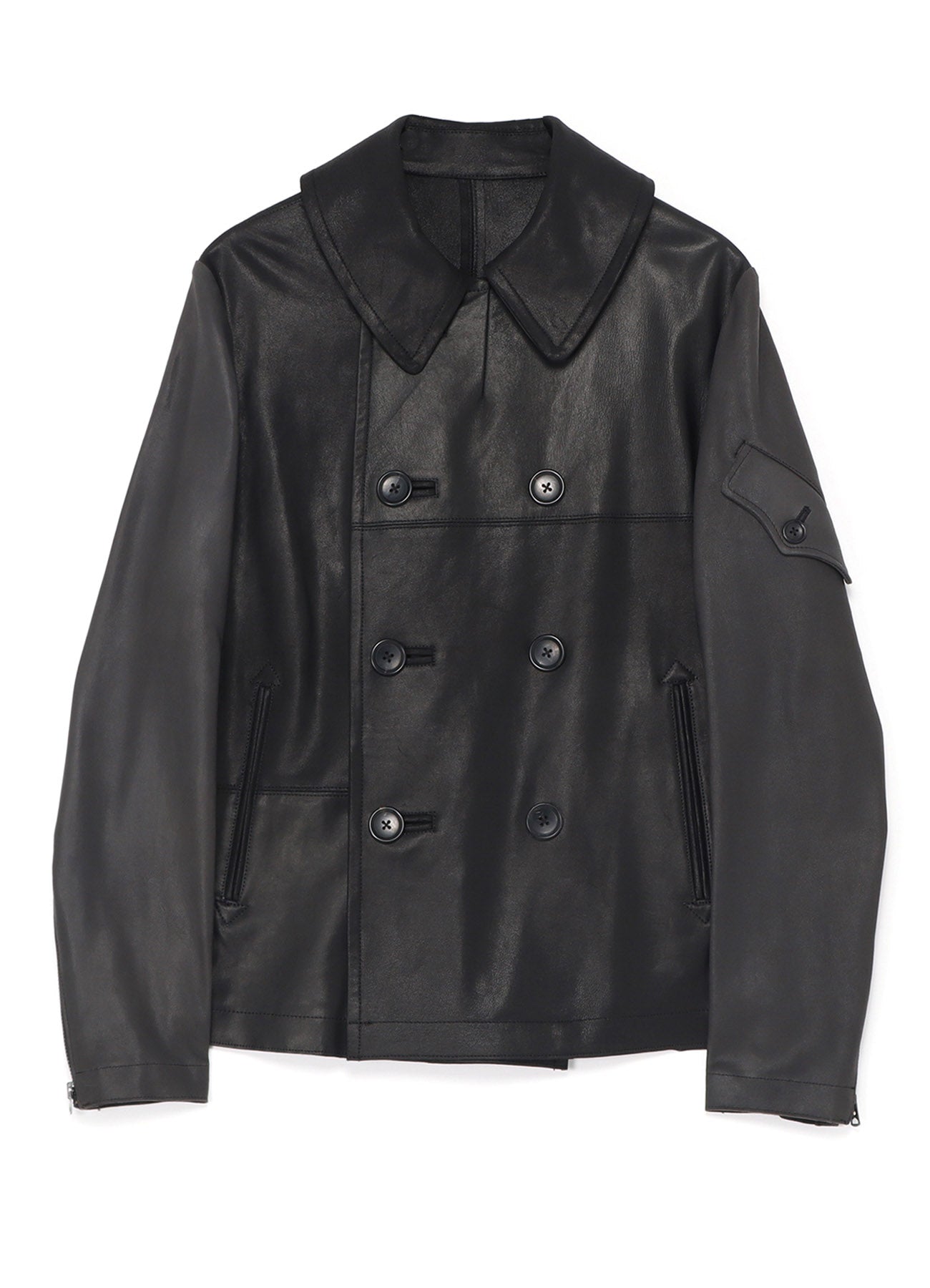 [Y's-Black Name]2 COLORS LEATHER DOUBLE FRONT BLOUSON