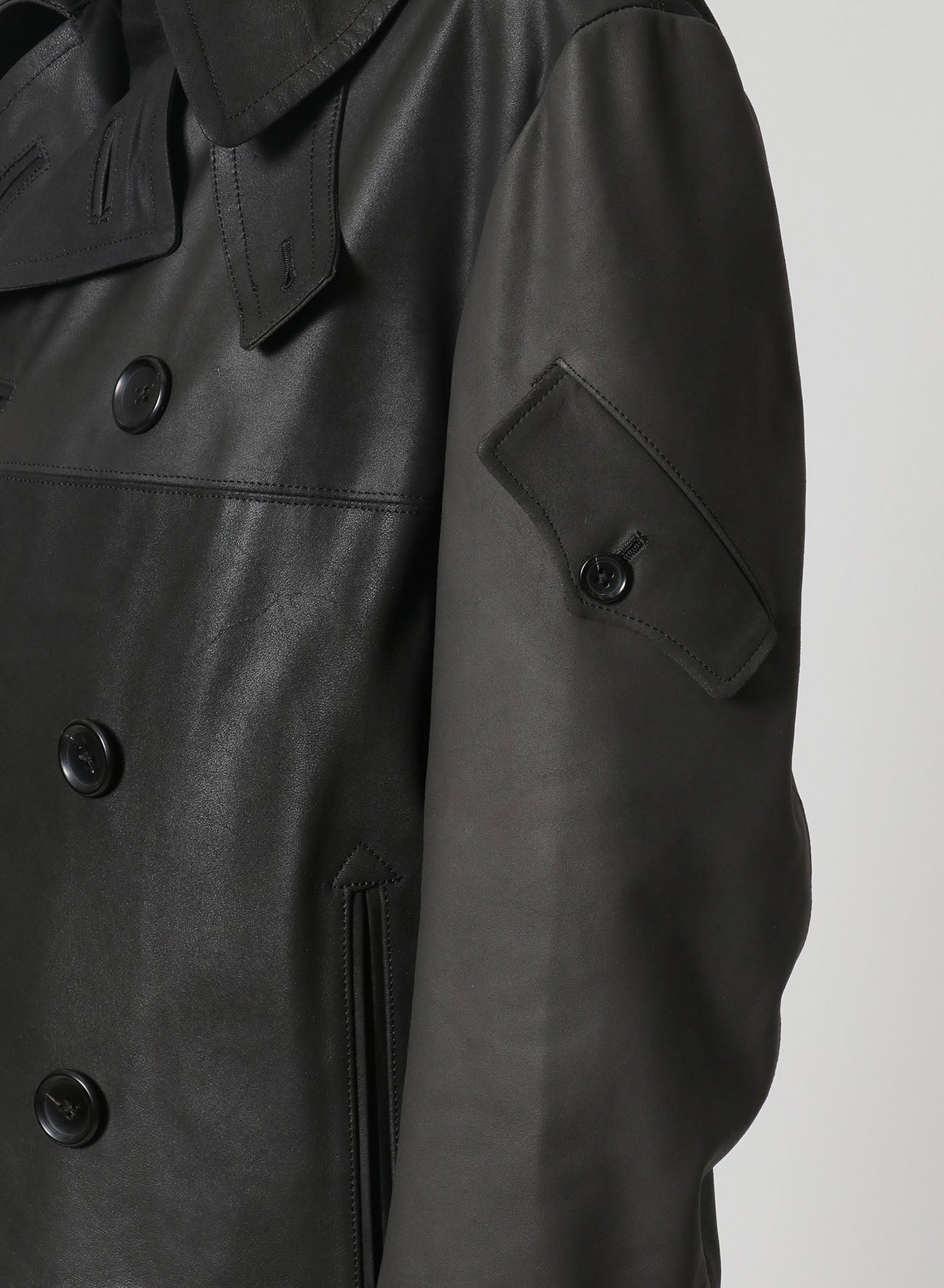 [Y's-Black Name]2 COLORS LEATHER DOUBLE FRONT BLOUSON