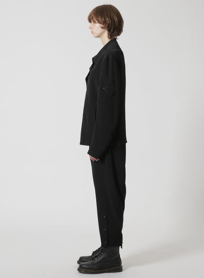 [Y's-Black Name]TRIACETATE POLYESTER CREPE de CHINE DOUBLE FRONT BLOUSON