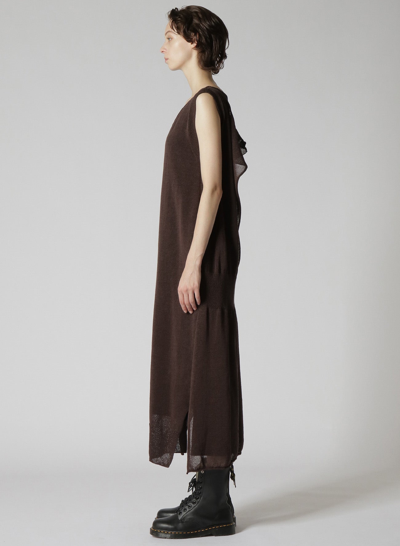 LINEN-LIKE COTTON LAYERED DRESS