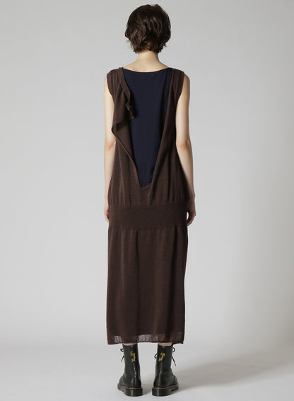 LINEN-LIKE COTTON LAYERED DRESS