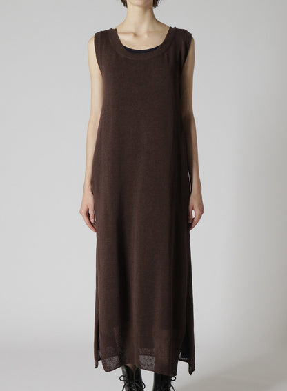 LINEN-LIKE COTTON LAYERED DRESS