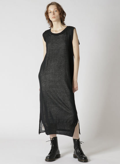 LINEN-LIKE COTTON LAYERED DRESS