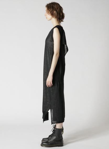 LINEN-LIKE COTTON LAYERED DRESS