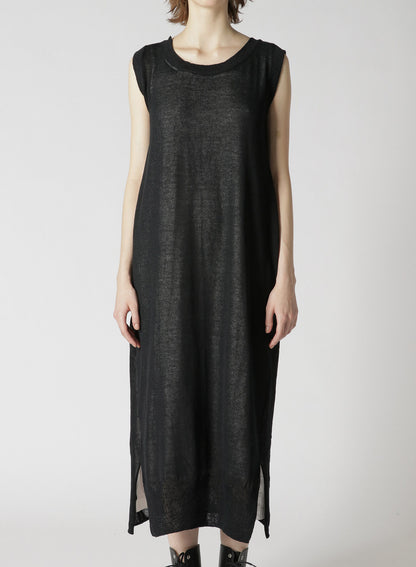 LINEN-LIKE COTTON LAYERED DRESS