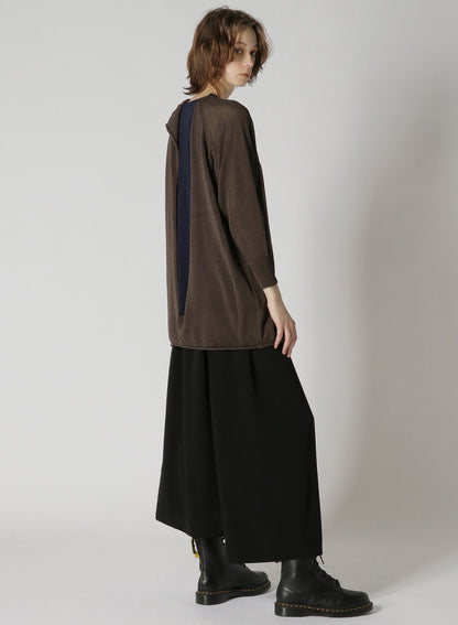 LINEN-LIKE COTTON LAYERED PULLOVER