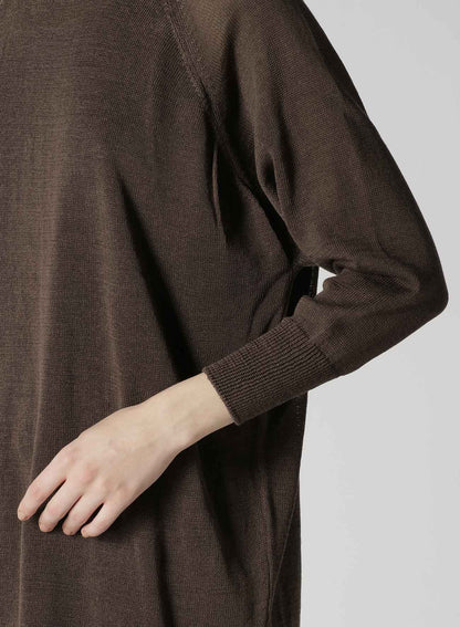 LINEN-LIKE COTTON LAYERED PULLOVER