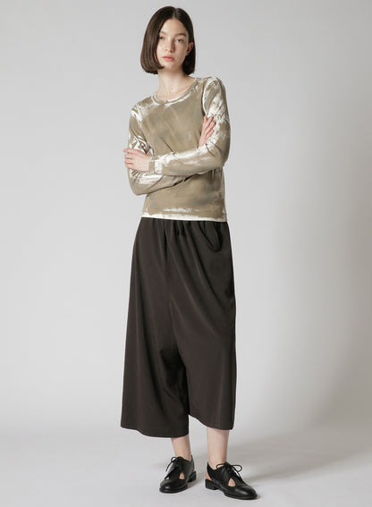 TRIACETATE POLYESTER CREPE de CHINE FRONT TUCK THICK PANTS