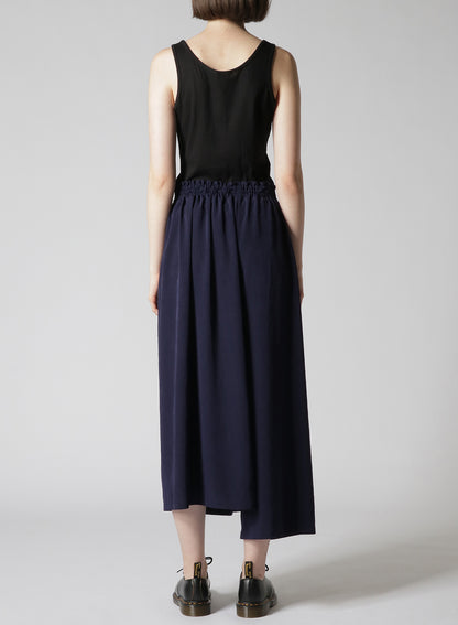 TRIACETATE POLYESTER CREPE de CHINE FRONT TUCK THICK PANTS