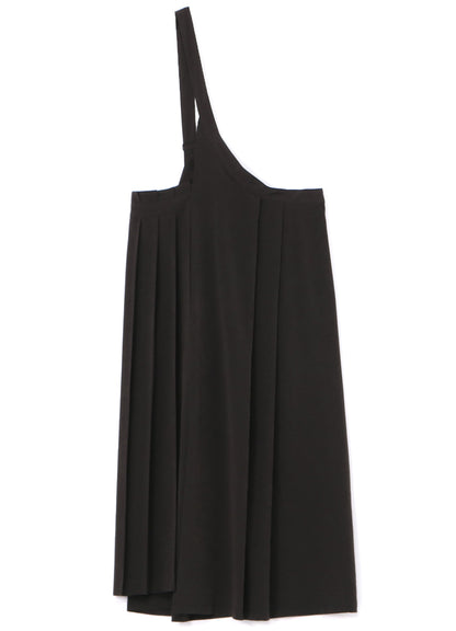 TRIACETATE POLYESTER CREPE de CHINE LEFT PLEATS LONG SKIRT