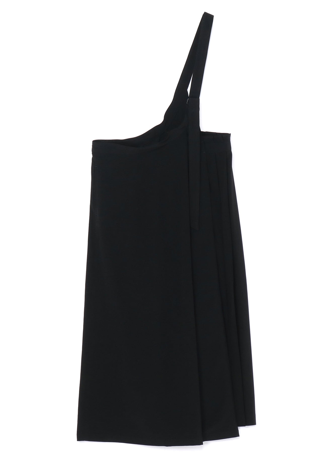 TRIACETATE POLYESTER CREPE de CHINE LEFT PLEATS LONG SKIRT