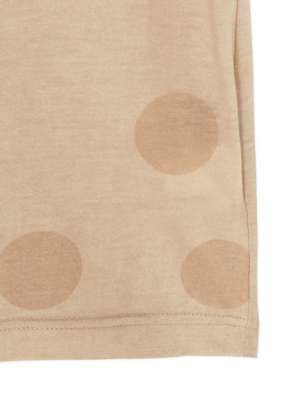 POLKA DOT PRINT T-SHIRT WITH GATHERED DETAIL A