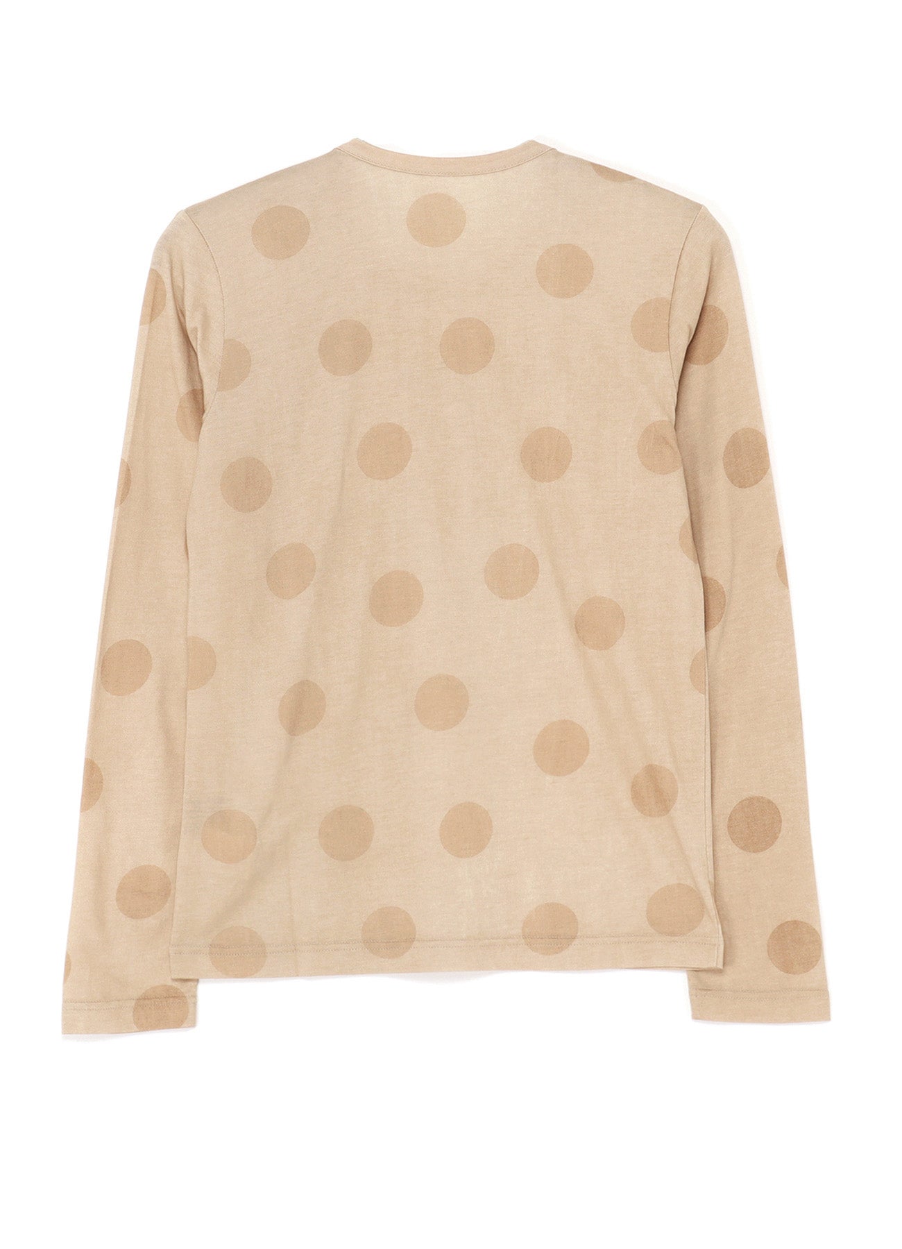 POLKA DOT LONG SLEEVE T-SHIRT WITH GATHERED DETAIL