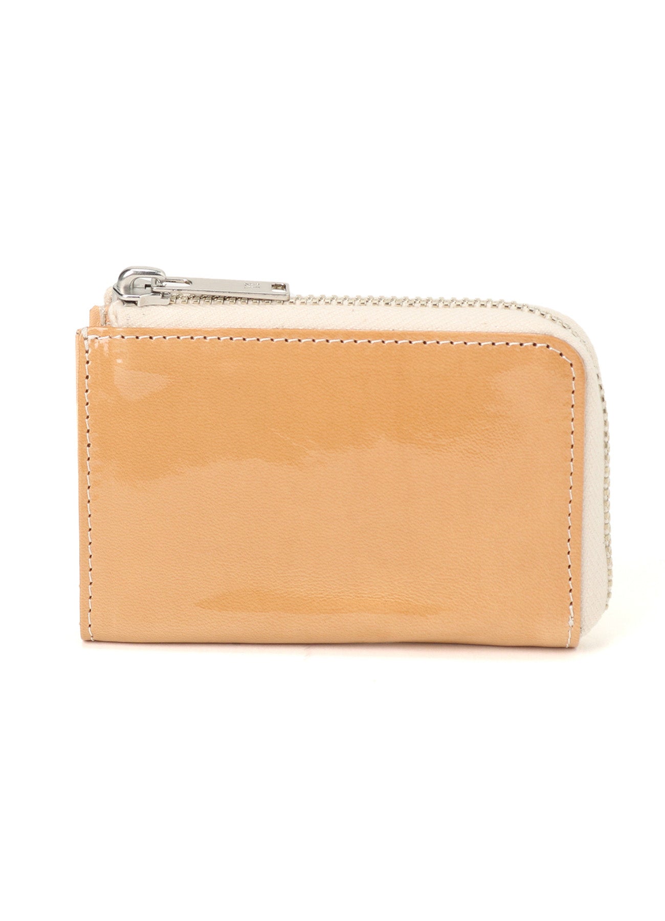 TANNED/ENAMEL-COATED LEATHER ZIPPERED KEY CASE