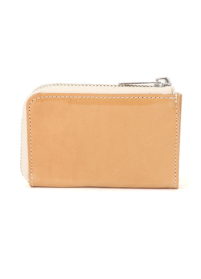 TANNED/ENAMEL-COATED LEATHER ZIPPERED KEY CASE