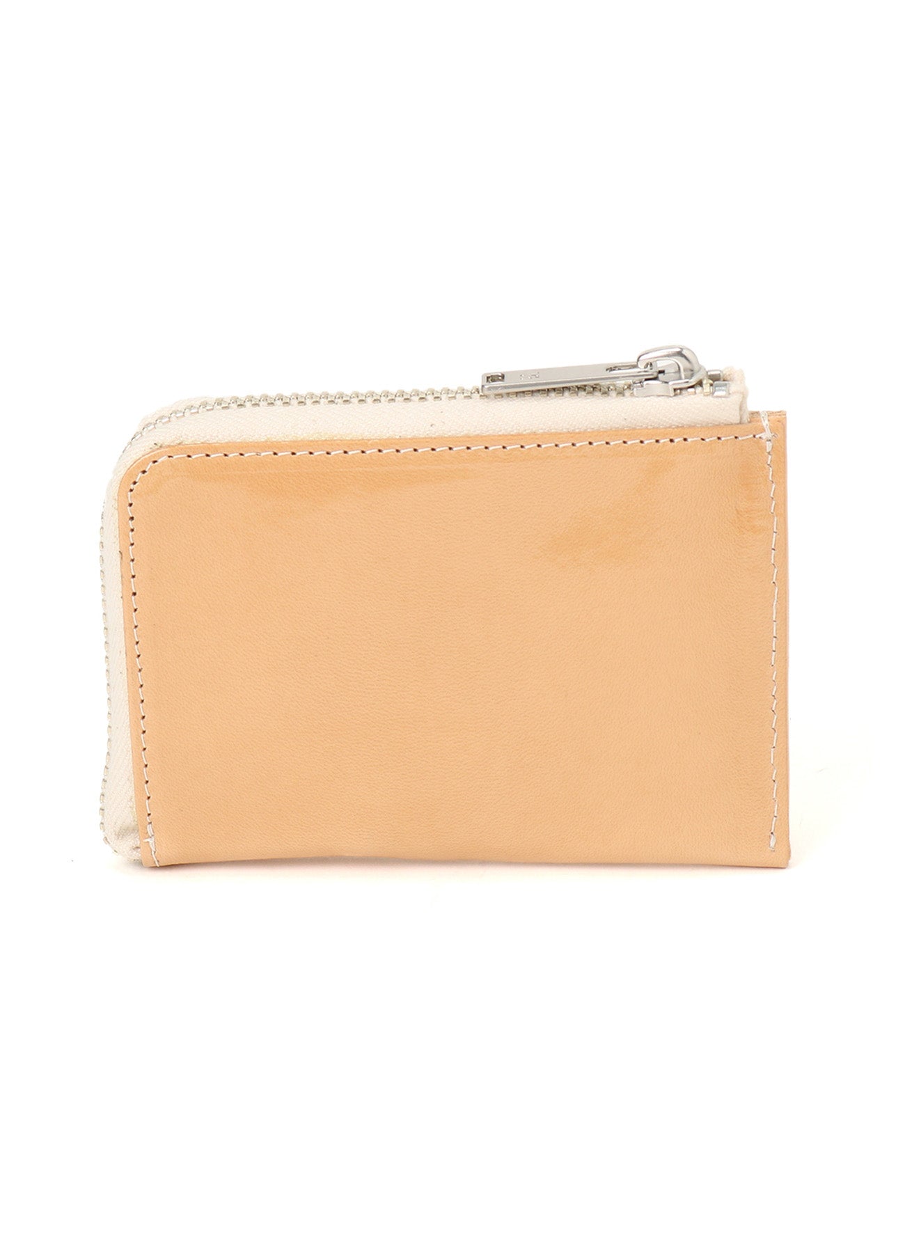 TANNED/ENAMEL-COATED LEATHER ZIPPERED CARD CASE