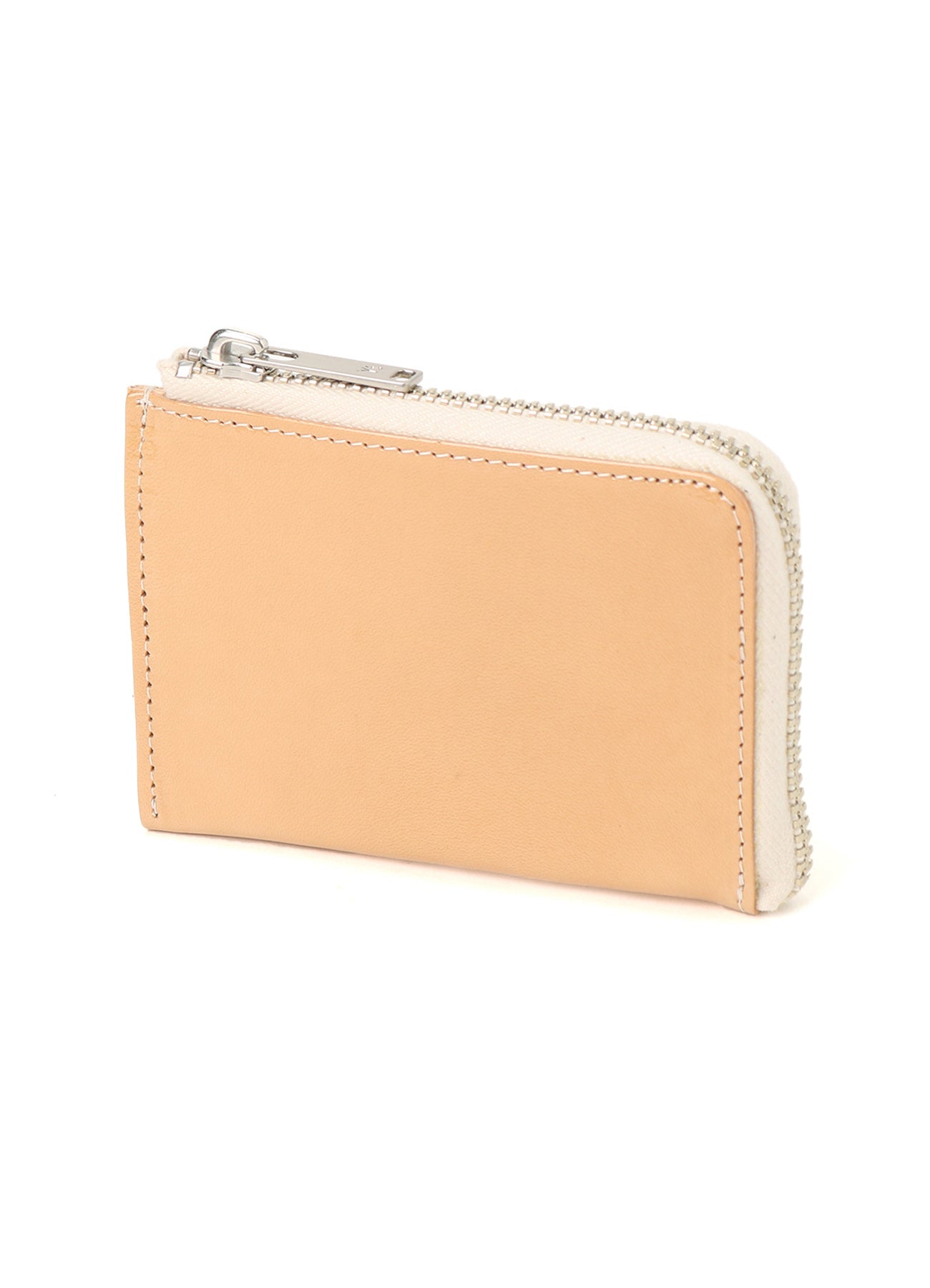 TANNED/ENAMEL-COATED LEATHER ZIPPERED CARD CASE