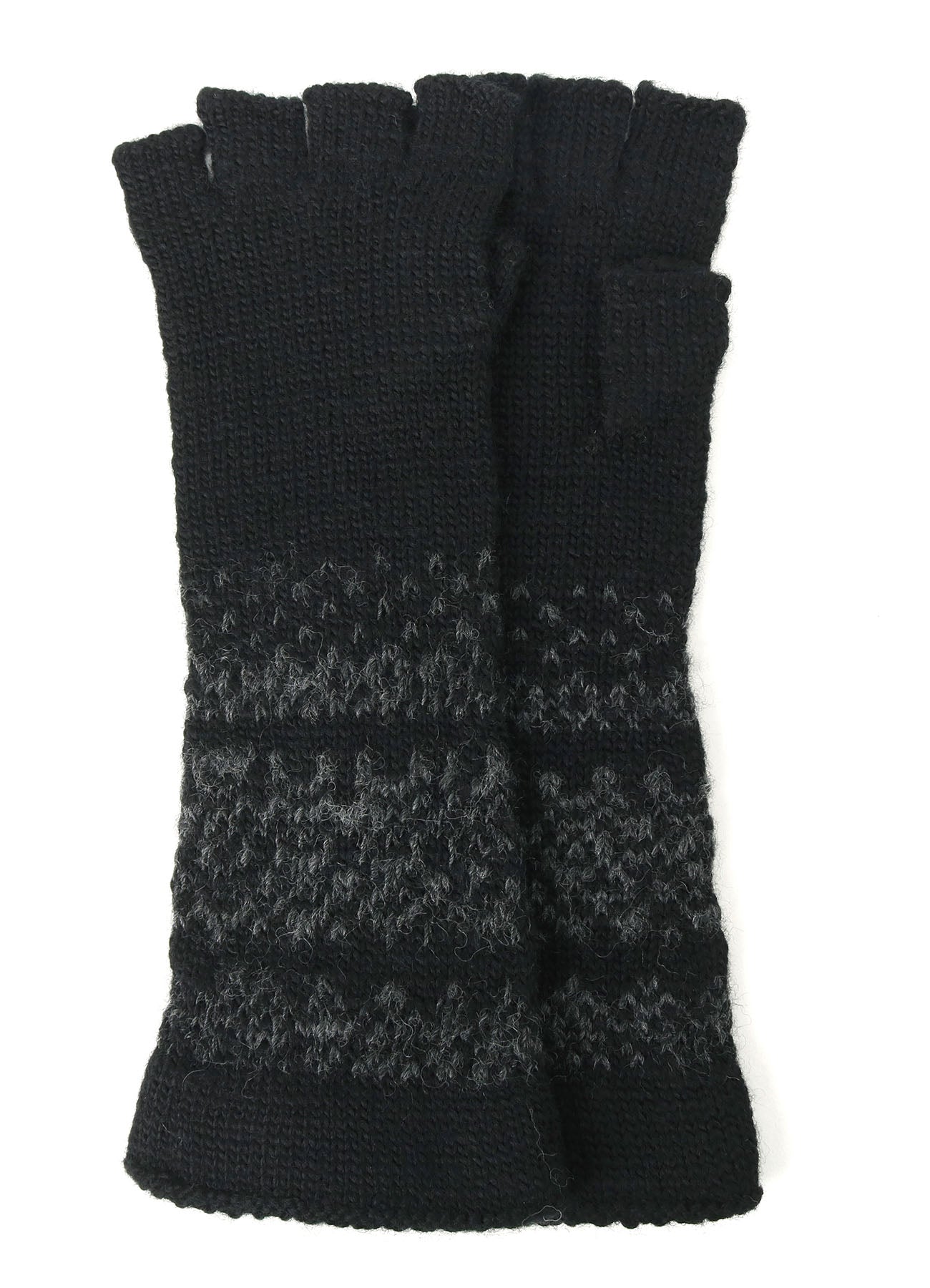 FAIR ISLE PATTERN FINGERLESS GLOVES