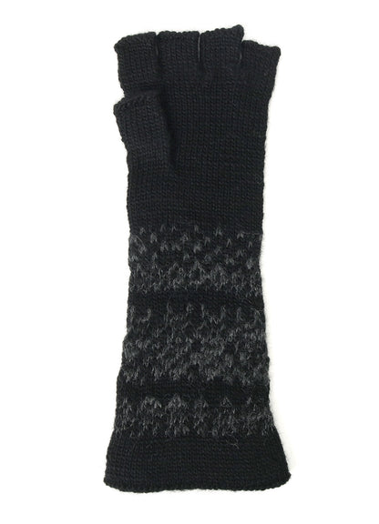 FAIR ISLE PATTERN FINGERLESS GLOVES