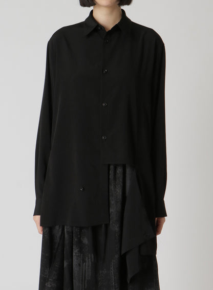 CREPE de CHINE LEFT SLASH DETAIL SHIRT