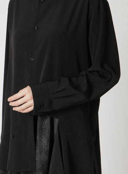 CREPE de CHINE LEFT SLASH DETAIL SHIRT