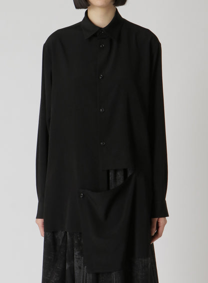 CREPE de CHINE LEFT SLASH DETAIL SHIRT