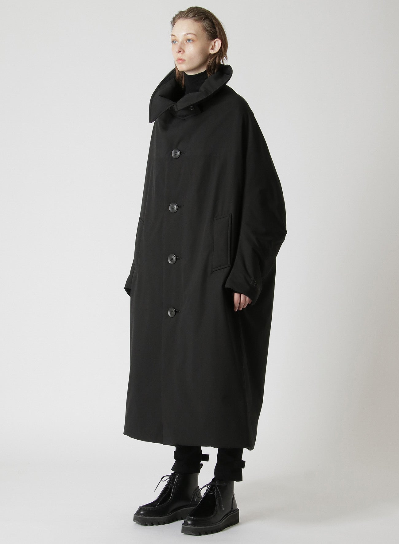 TYPEWRITER POLYESTER CAPE COAT