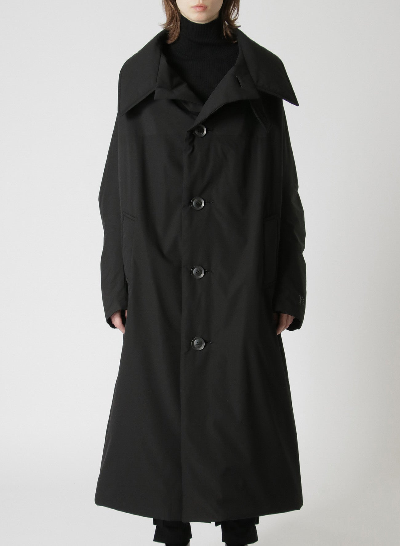 TYPEWRITER POLYESTER CAPE COAT