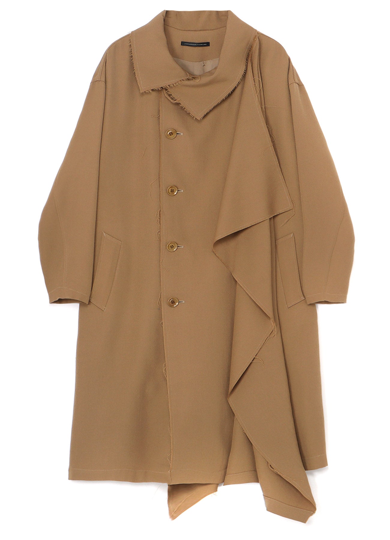 WOOL GABARDINE LEFT FLAP PANEL COAT