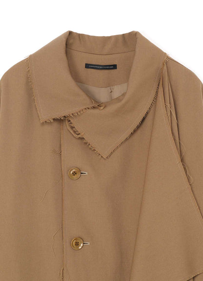 WOOL GABARDINE LEFT FLAP PANEL COAT