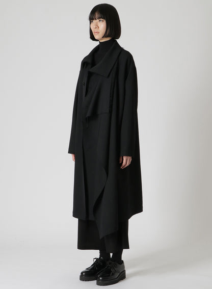 WOOL GABARDINE LEFT FLAP PANEL COAT