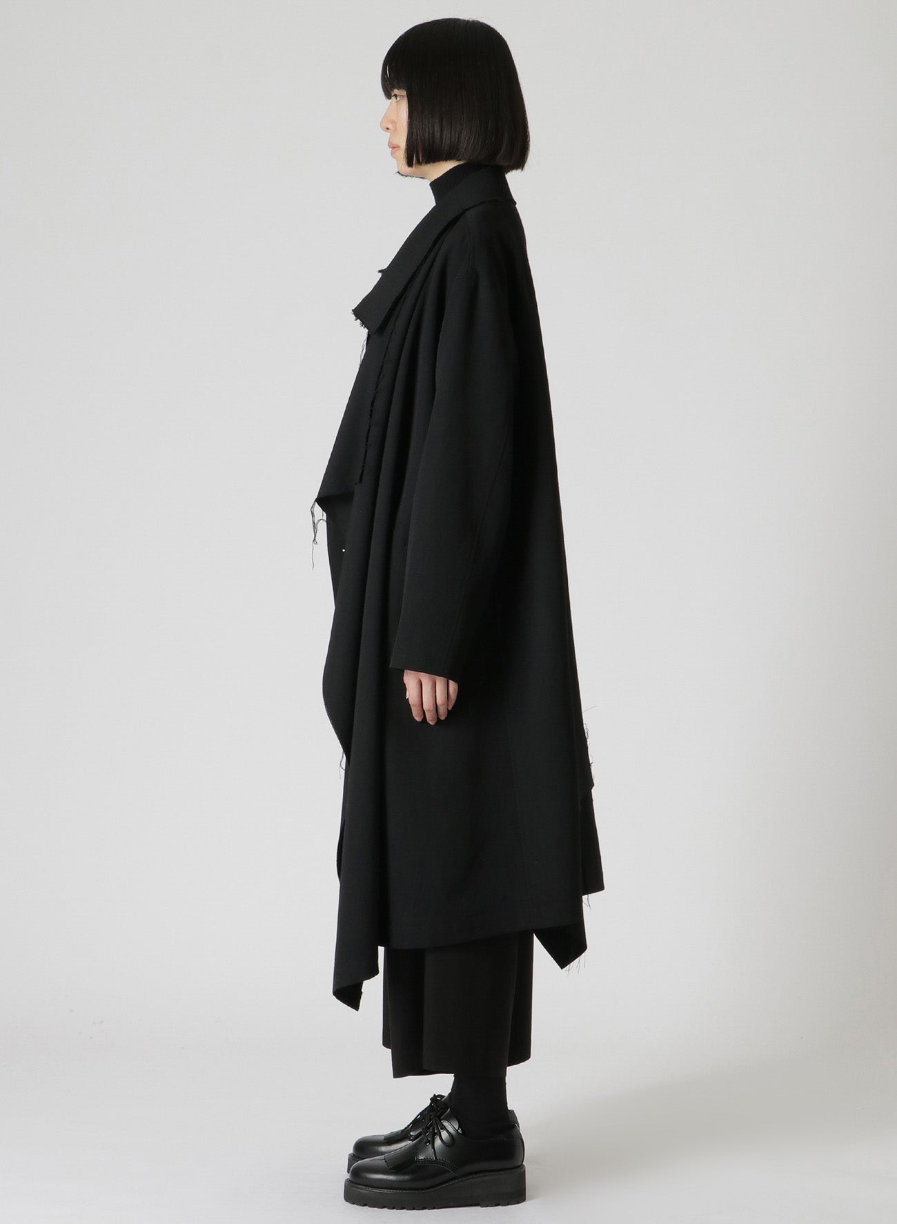 WOOL GABARDINE LEFT FLAP PANEL COAT