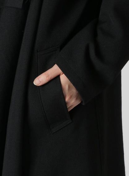 WOOL GABARDINE LEFT FLAP PANEL COAT