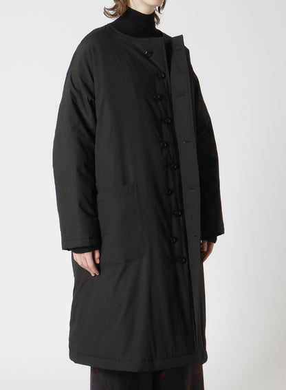 TYPEWRITER POLYESTER COLLARLESS COAT