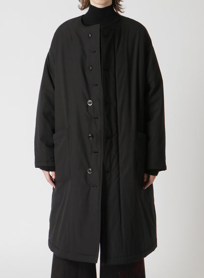 TYPEWRITER POLYESTER COLLARLESS COAT