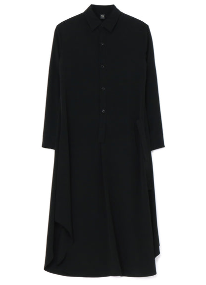 CREPE de CHINE FLARED SHIRT DRESS