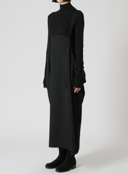 WOOL GABARDINE SQUARE-CUT DRESS