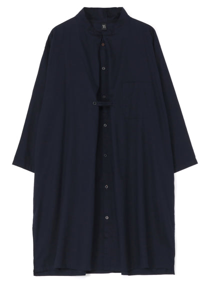 THIN COTTON TWILL PLEATED SHIRT DRESS