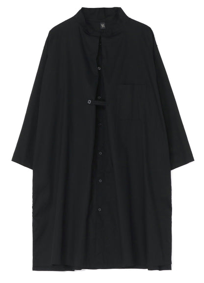 THIN COTTON TWILL PLEATED SHIRT DRESS