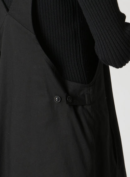 [Y's BORN PRODUCT] THIN COTTON TWILL ASYMMETRIC FOLD DETAIL DRESS