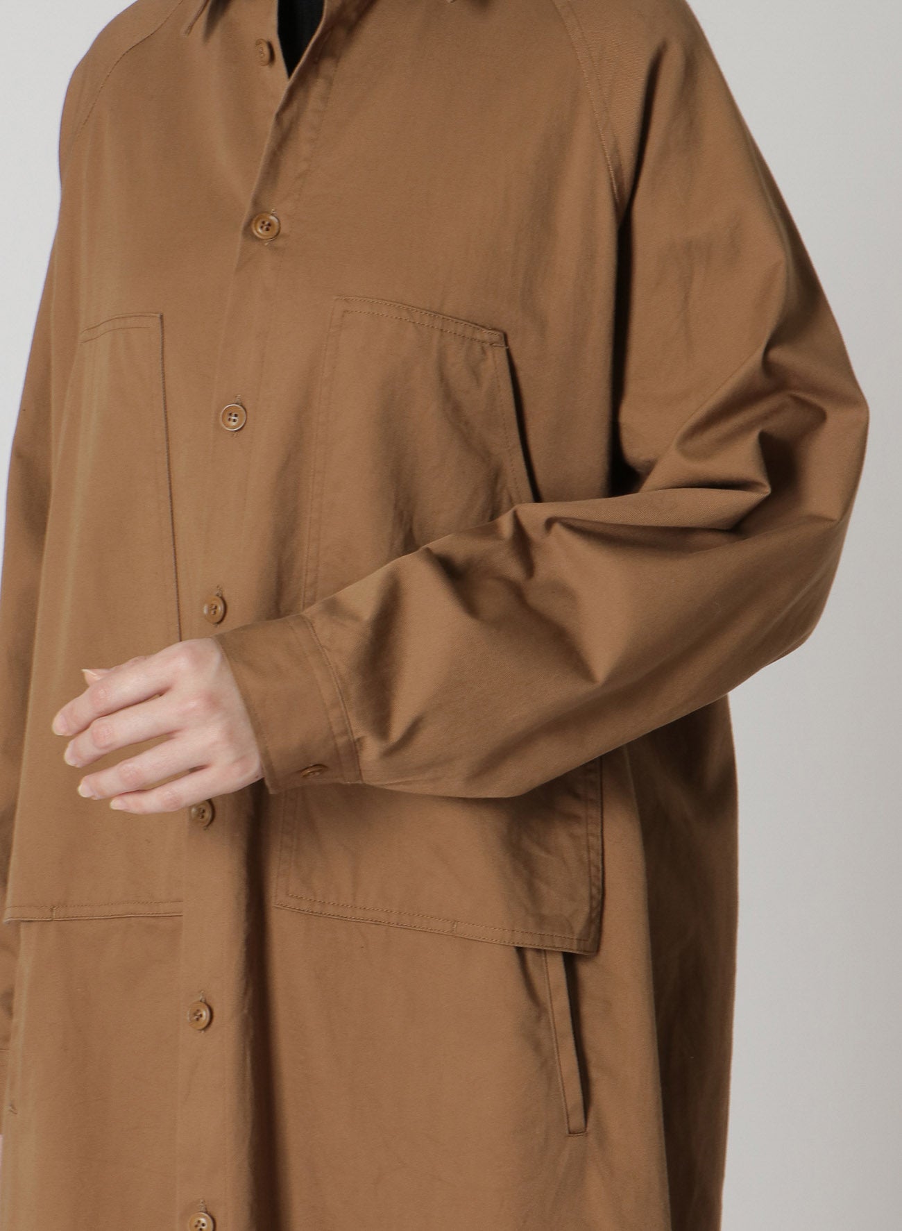 Y's BORN PRODUCT] COTTON TWILL DOUBLE CHEST POCKET DRESS