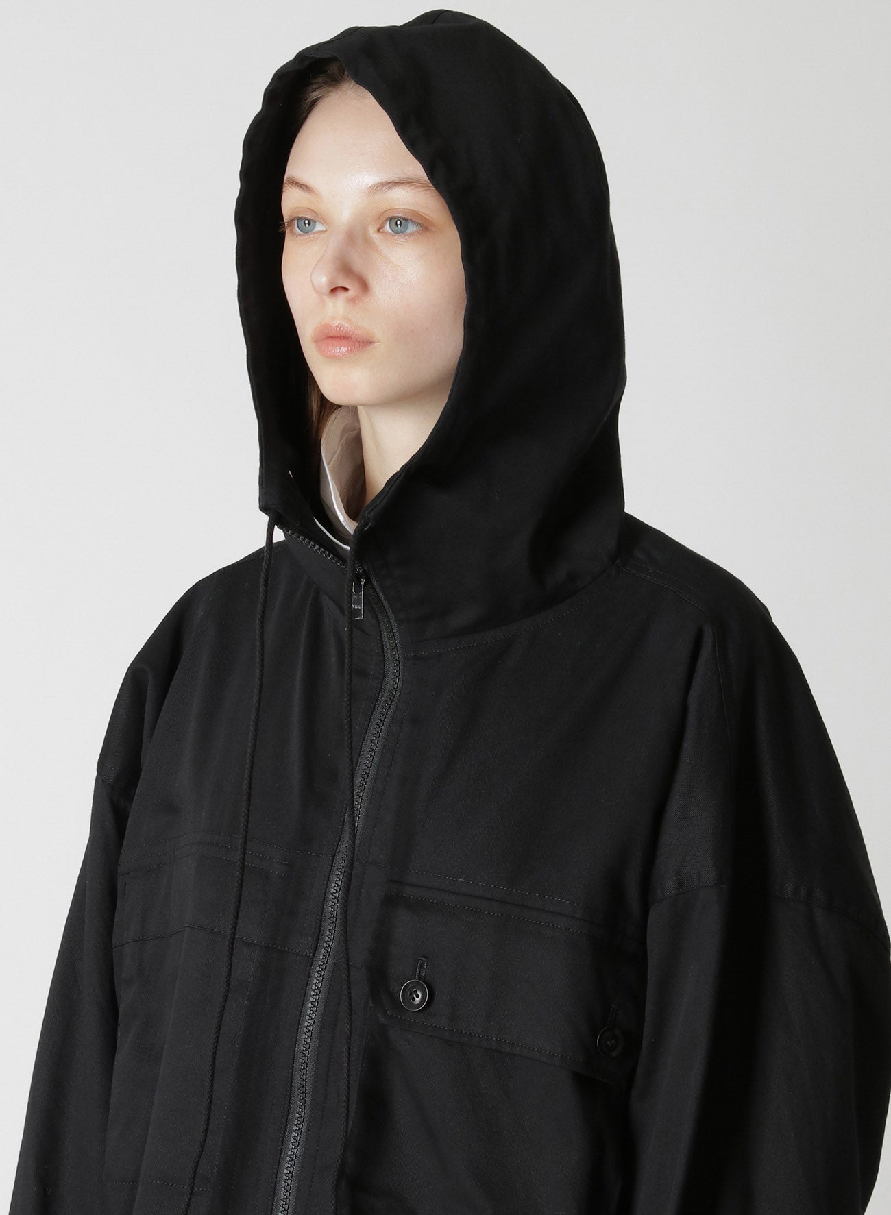 [Y's BORN PRODUCT] COTTON TWILL HOODED COAT