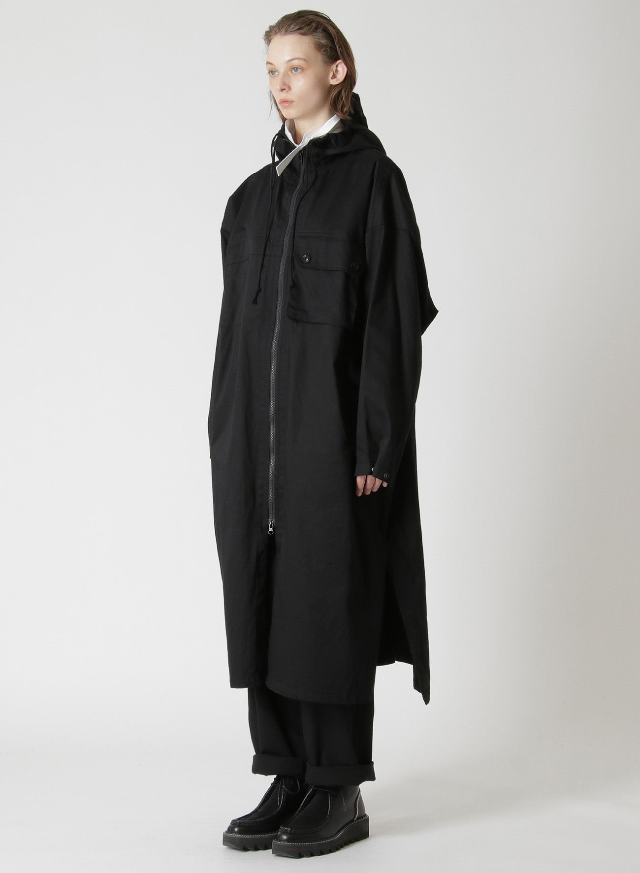 [Y's BORN PRODUCT] COTTON TWILL HOODED COAT