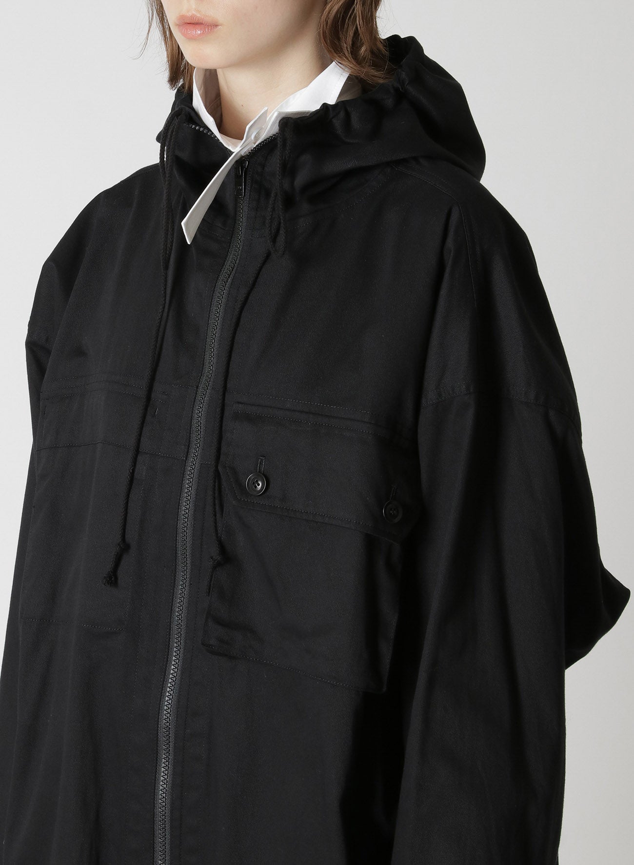 [Y's BORN PRODUCT] COTTON TWILL HOODED COAT