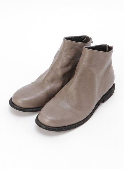 SOFT LEATHER LOW CUT BOOTS WITH BACK ZIPPER