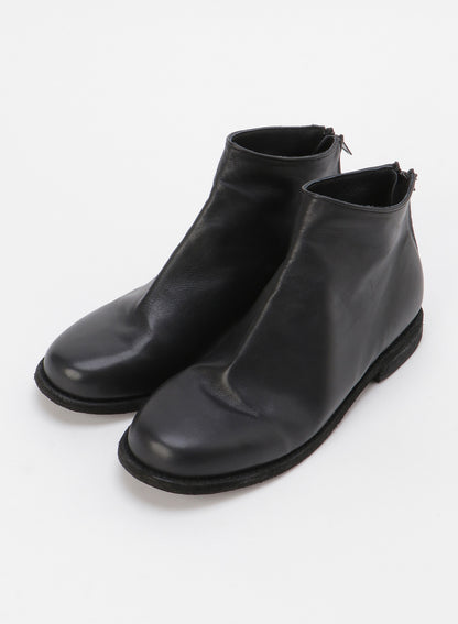 SOFT LEATHER LOW CUT BOOTS WITH BACK ZIPPER